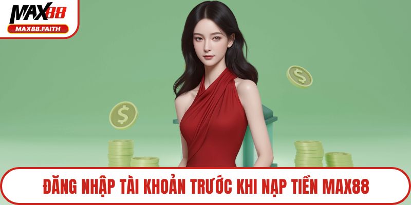 Đăng nhập tài khoản trước khi nạp tiền MAX88